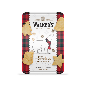 Walkers Shortbread – „Polar Bear“ Festive Shapes 250g – Dose